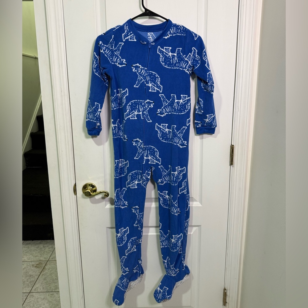 Carter's Blue and White Dinosaur Footies